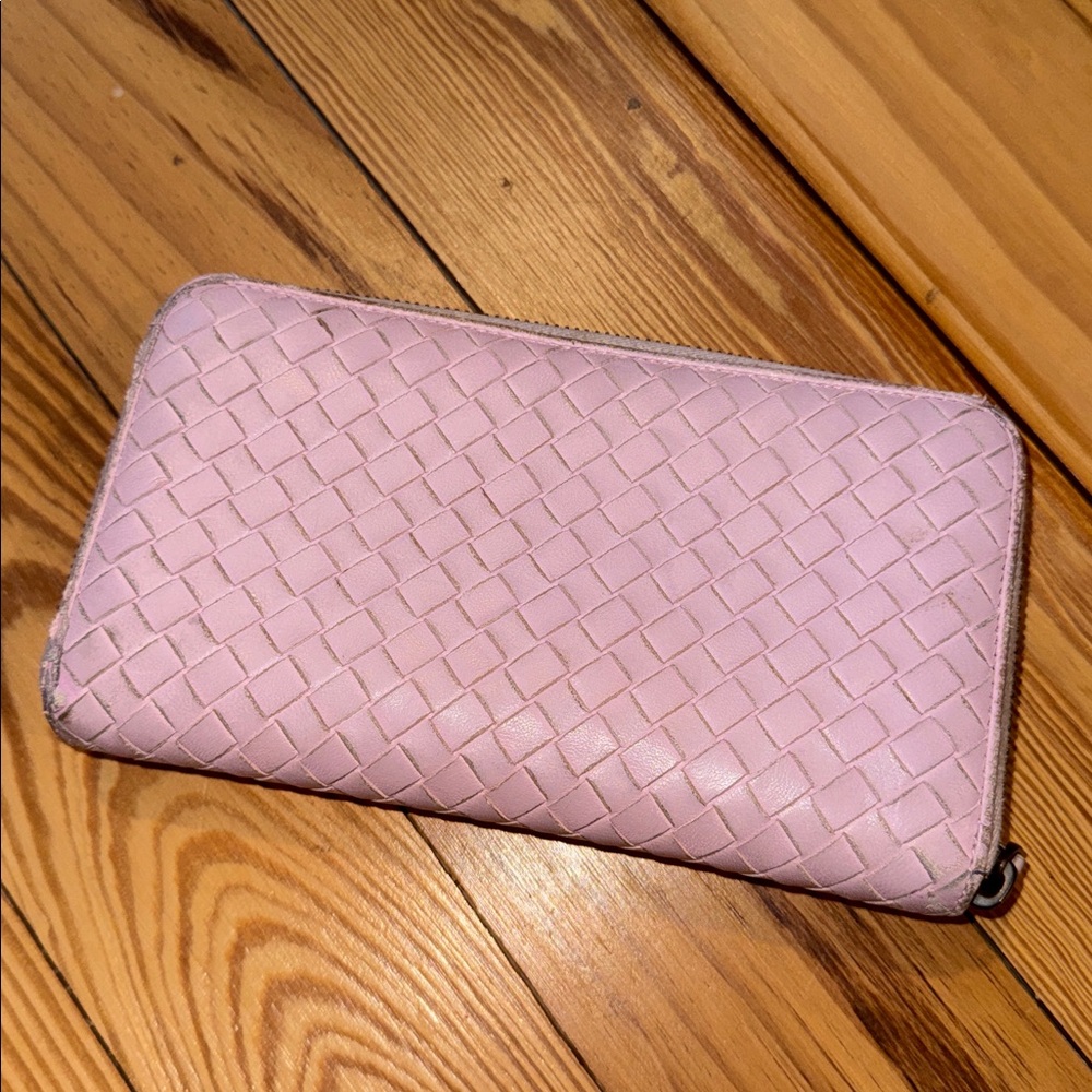 Bottega Veneta Woven Lavender Zip Wallet